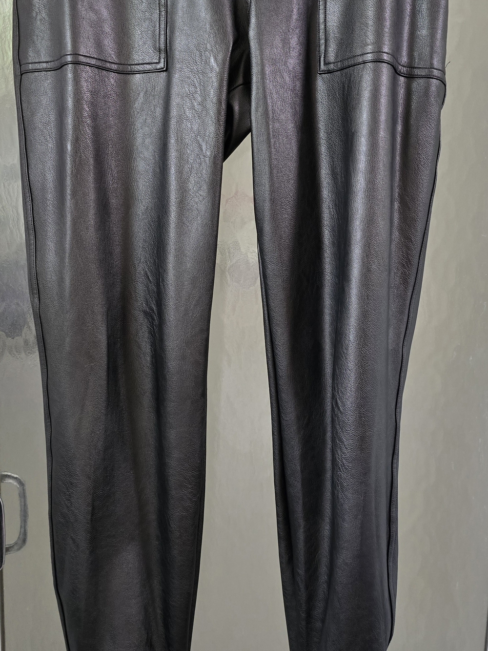 SPANX Women's Black Faux Leather Joggers